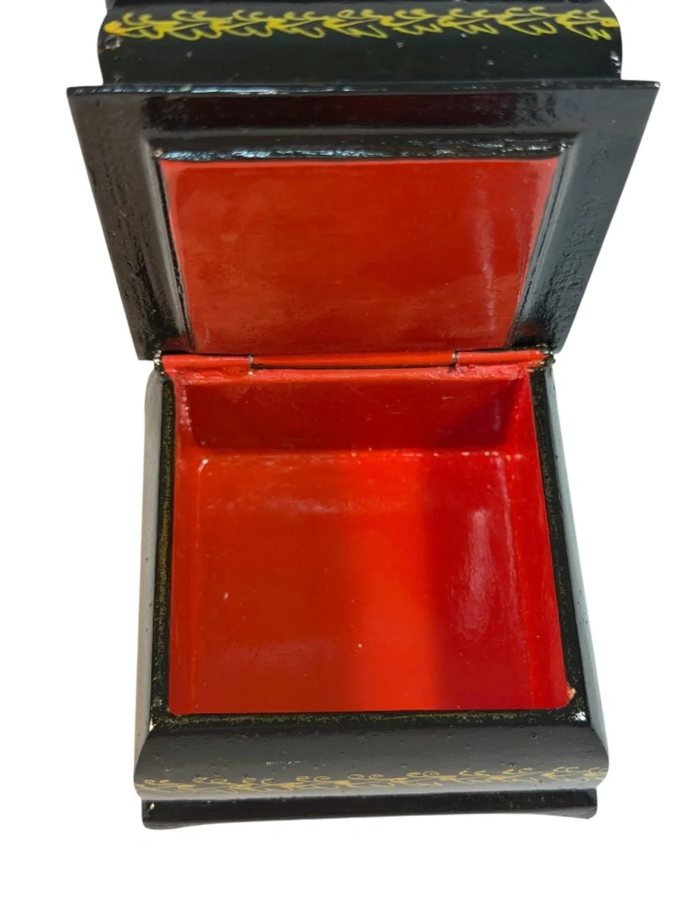 Vintage Russian Lacquer Double Box Double Deck Trinket/Jewelry Box Signed